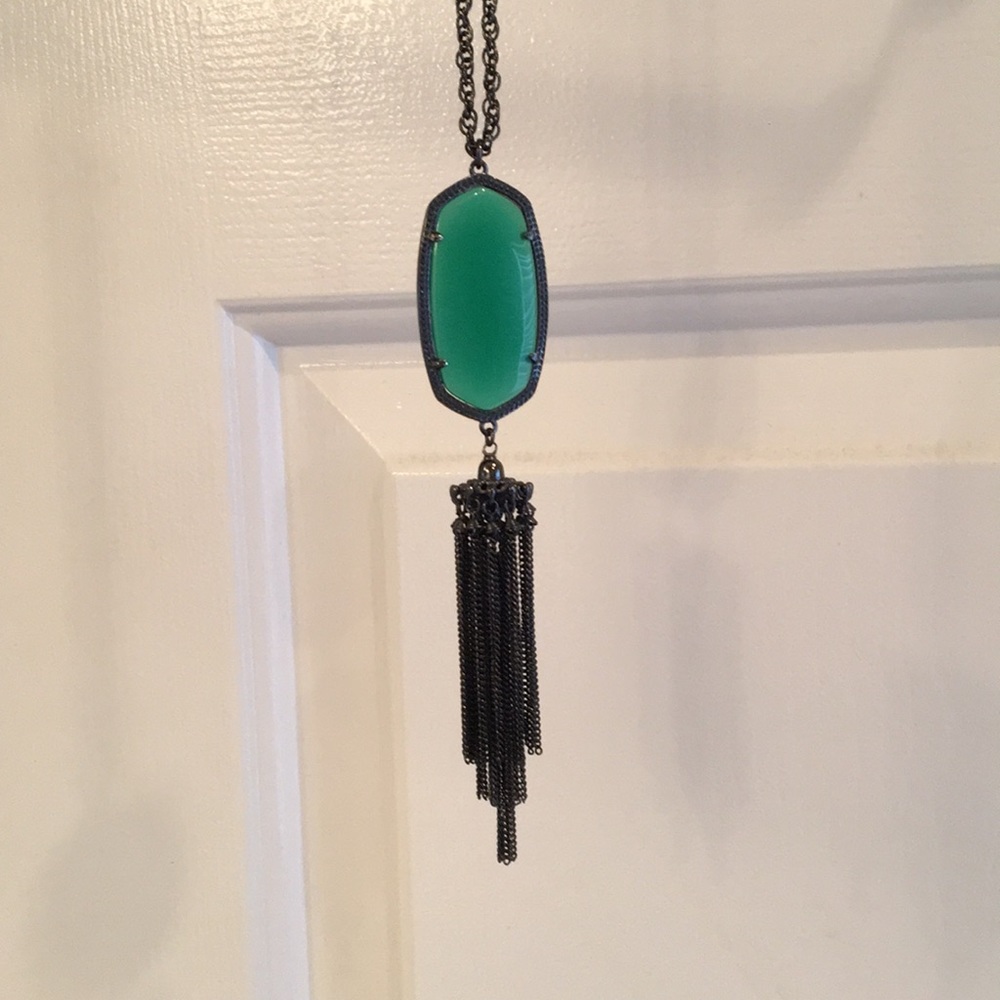 Kendra Scott “Rayne” black gunmetal chain